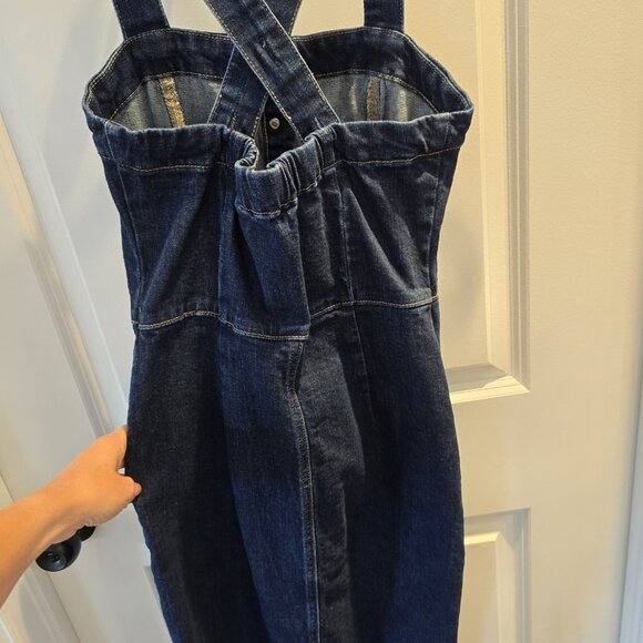 Criss-Crossed Jean Dress - Picture 2 of 4